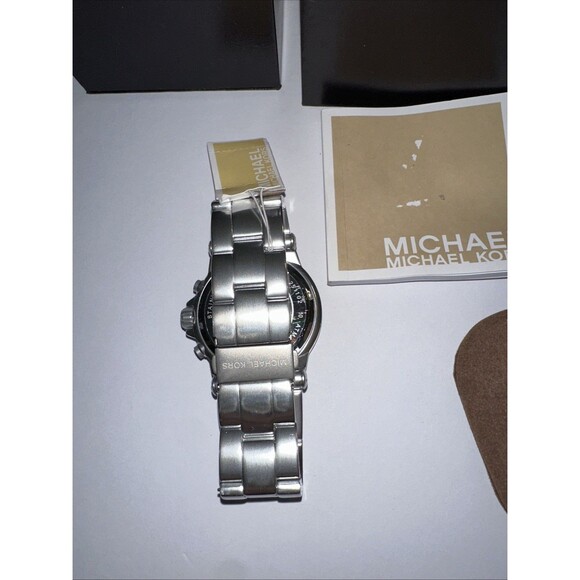 NWT MICHAEL KORS BEL AIRE SILVER TONE CHRONOGRAPH BRACELET WATCH MK5462 With Box - Picture 3 of 16
